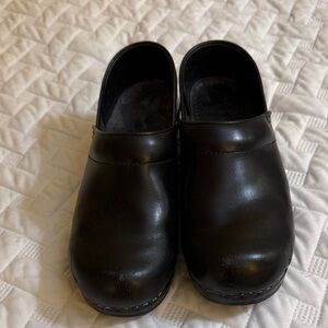 Dansko Black Leather Clogs